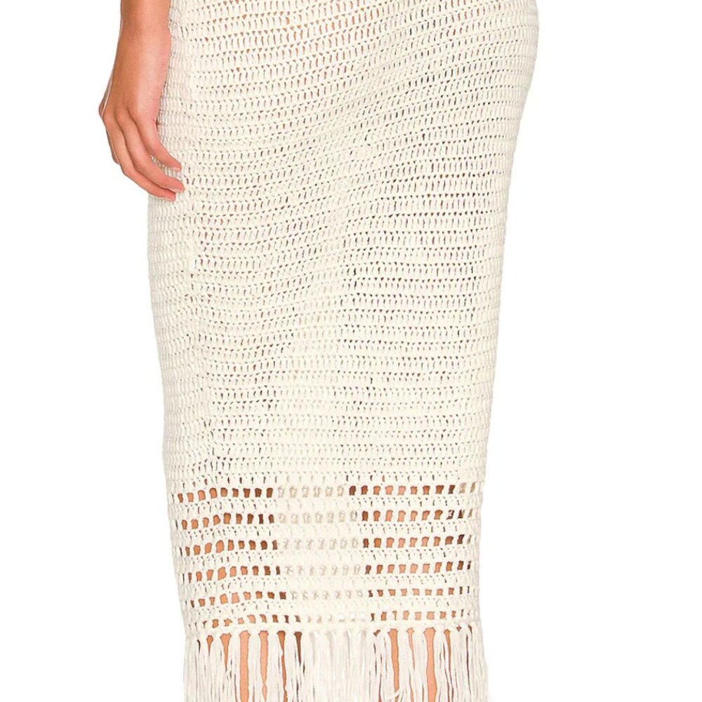 More to Come Crochet Halter Top and Midi Skirt Co-ord SET in Ivory - Size XS - Picture 4 of 6